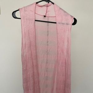 Pink Sleeveless Cardigan